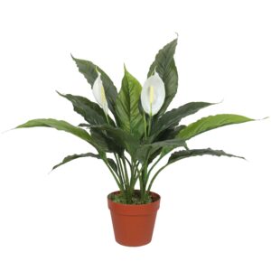 Artificial Spathiphyllum Peace Lily Plant White Flowers 60cm Indoor Decor Gift