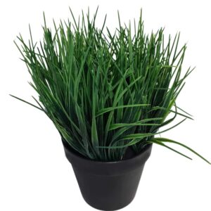 Artificial Ornamental Potted Dense Green Grass UV Resistant 30cm Instant Greenery Minimalist Design