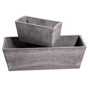 Imitation Stone Grey White Rectangle Planter 50cm Sustainable Durable Indoor/Outdoor