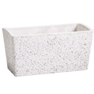 Imitation Stone Concrete White Planter 50cm Sustainable & Durable Recycled Material