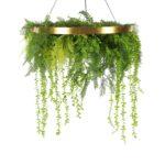 Artificial Hanging Green Wall Disc 80cm UV Resistant Foliage Modern Luxury Decor