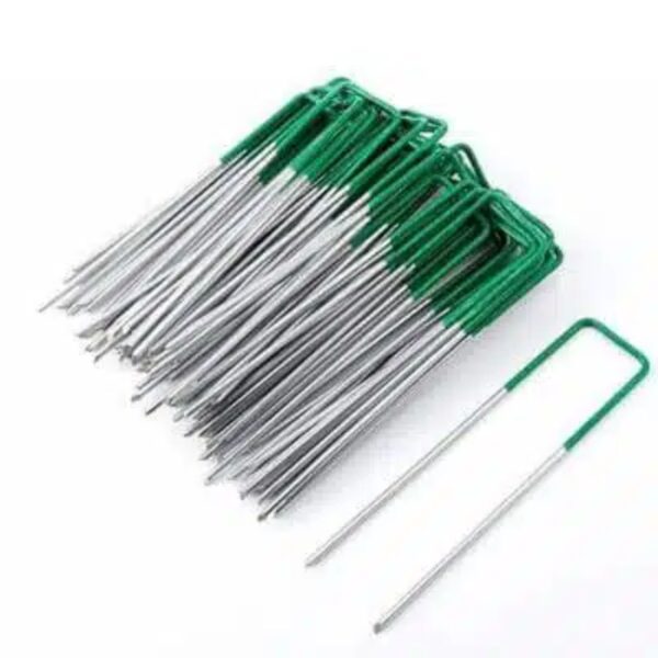 Artificial Grass Roll Pegs Strong Galvanized Metal Pegs for DIY Installation 100 Pieces