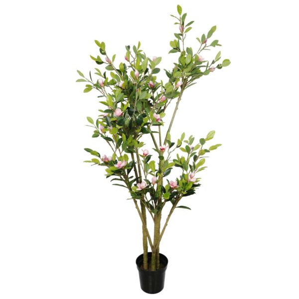 Exquisite 250cm Faux Flowering Pink Magnolia Tree with Pot Lush Leaves & Dainty Blooms