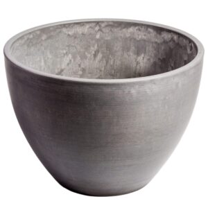 Vintage Grey Planter Bowl Durable Recycled Material Elegant Garden Decor