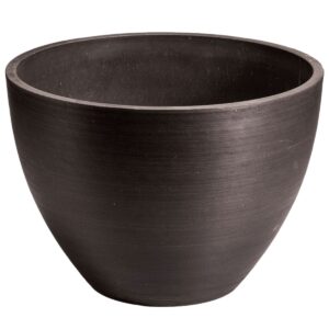 Sustainable Polished Black Planter Bowl Durable Recycled Material Elegant Design