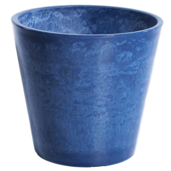 Glossy Blue Garden Pot Elegant Recycled Material Durable Luxury Outdoor Decor