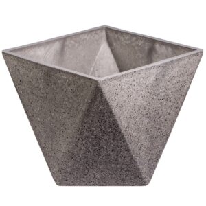 Geometric Planter Pot Durable Recycled Plastic Concrete  Friendly Indoor Outdoor Decor