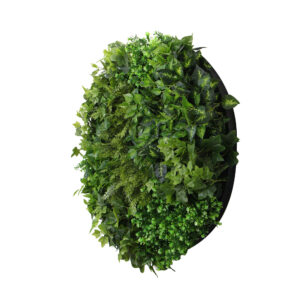 Slimline Artificial Green Wall Disc Art Evergreen Vertical Garden Realistic Foliage