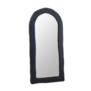 Dome Mirror Black Arched Rustic Terracotta Elegant Coastal Mediterranean Decor