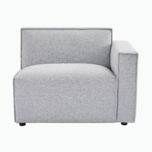 Left Arm Modular Sofa Contemporary Minimalist Design Durable Comfort Light Grey