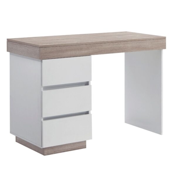 Coastal White Wooden Office Desk Ergonomic Ample Storage Versatile Design