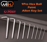 Long Arm Allen Keys Set Metric Ball End Extra Reach Durable Vanadium Steel Kit