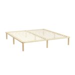 King Size Wooden Bed Frame Mattress Platform Timber Pine Minimalist Sturdy Slatted