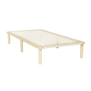 King Single Wooden Bed Frame Pine Mattress Platform Minimalist Sturdy Slatted Base