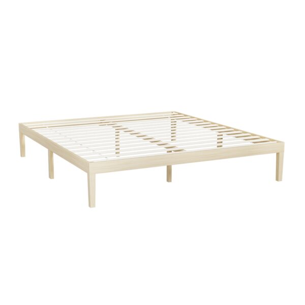 King Size Wooden Bed Frame Pine Mattress Platform Timber Slatted Easy Assembly