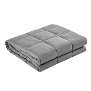 Weighted Gravity Blanket Microfibre Adult Calming Therapeutic Sleep Aid Light Grey