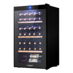 Wine Cooler Fridge 34 Bottle Capacity Adjustable Temperature UV Resistant LED Light