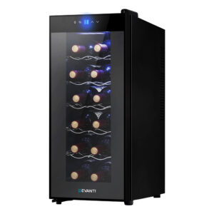 Wine Cooler Fridge Thermoelectric Adjustable Temperature UV resistant LED Light Silent Operation Eco friendly 35L Capacity