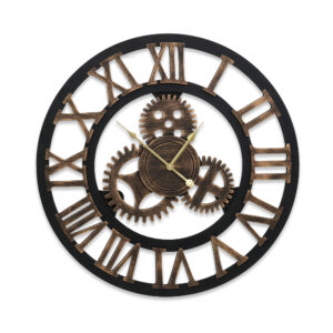 Wall Clock Vintage Steampunk Design Large Roman Numerals Metal Hands Home Decor