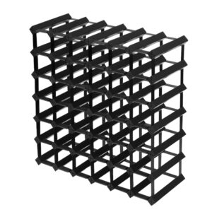 Wine Rack Timber 42 Bottle Storage Space Saving Interlocking Design Easy Assembly Black