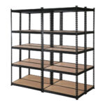 Heavy Duty 5 Tier Shelving Unit Adjustable Metal Storage Rack Rust Resistant Black