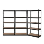 Heavy Duty Steel Shelving Unit Adjustable 5 Tier Garage Storage Rack Matte Black