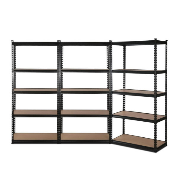 Heavy Duty Steel Shelving Unit Adjustable 5 Tier Garage Storage Rack Matte Black