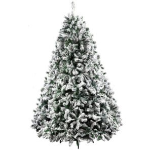 Christmas Tree 7FT Snowy Decorations Snow Flocked PVC Tips Metal Stand