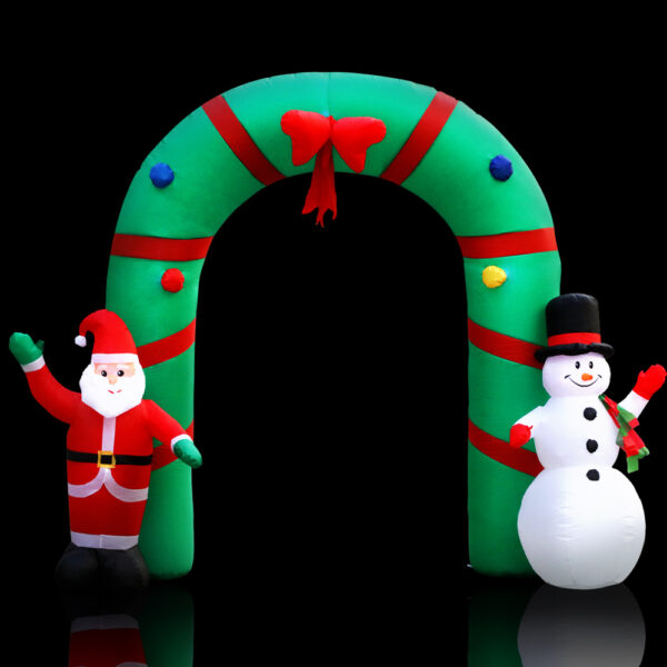 Christmas Inflatable Archway Santa Snowman LED Light Outdoor Decor UV Resistant