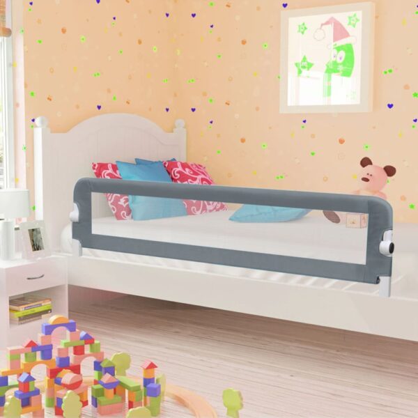 Grey Toddler Bed Guard Rail Safety Barrier Adjustable Child Sleep Protection Mesh