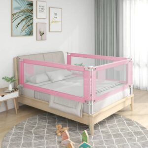 Kids Toddler Safety Bed Rail Guard Protection Adjustable Height Sleep Secure Pink