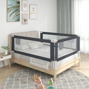 Toddler Safety Bed Rail Guard Protection Adjustable Height Dark Grey Sleep Secure