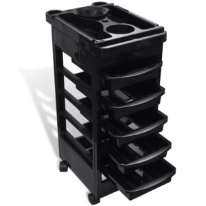 Professional Salon Trolley Cart Organizer with Wheels  Hair Dryer Holder