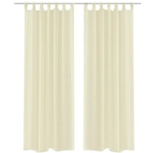 Cream Sheer Curtain 140 x 225 cm 2 pcs