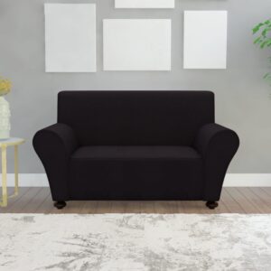 Stretch Couch Slipcover Black Polyester Jersey