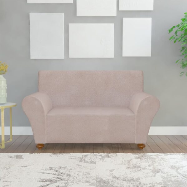 Stretch Couch Slipcover Beige Polyester Jersey