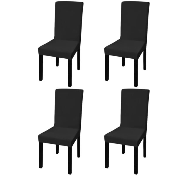 Stretchable Black Chair Covers Set Soft Wrinkle-Resistant for Event Home Hotel