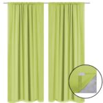 Blackout Curtains 2 pcs Double Layer 140x245 cm Green