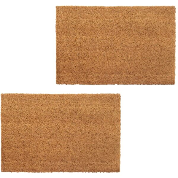 Natural Coir Doormat Set Non-Slip Weather Resistant Mould Proof Entryway Mat