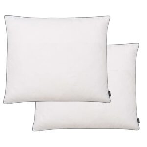 Set of Two Soft Down Feather Filled Pillows Comfortable White Sleep Aid Luxurious