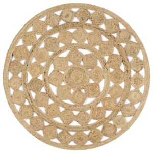 Handmade Braided Jute Area Rug Natural Texture Unique Home Decor Round Carpet