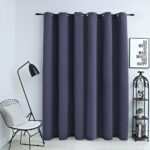 Elegant Blackout Curtain Anthracite Privacy Light Blocking Polyester Metal Rings