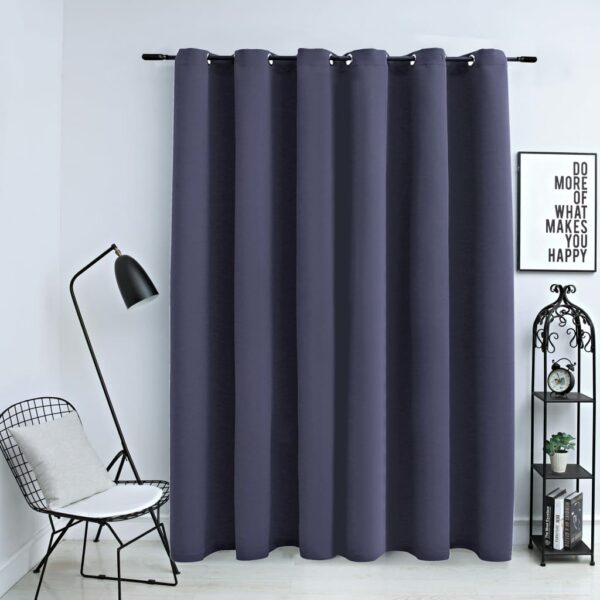 Elegant Blackout Curtain Anthracite Privacy Light Blocking Polyester Metal Rings