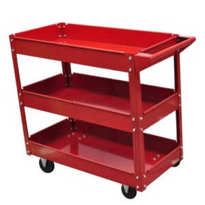 Heavy Duty Workshop Tool Trolley Cart Garage Mechanic Utility Service 3 Shelf