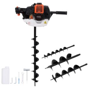 Gasoline Powered Ground Drill Auger Set with 3 Drill Bits for Planting Construction