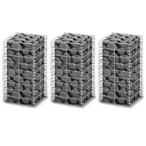 Galvanized Steel Gabion Set Weatherproof Mesh Garden Retaining Wall Kit 3 Pack