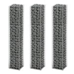 Galvanized Steel Gabion Set Weatherproof Mesh Garden Retaining Wall Kit Pack of 3