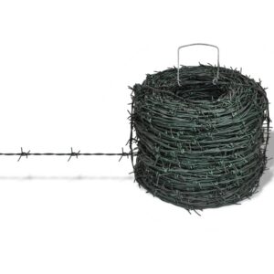 Green High-Quality Iron Barbed Wire Roll for Outdoor Garden Security Fencing