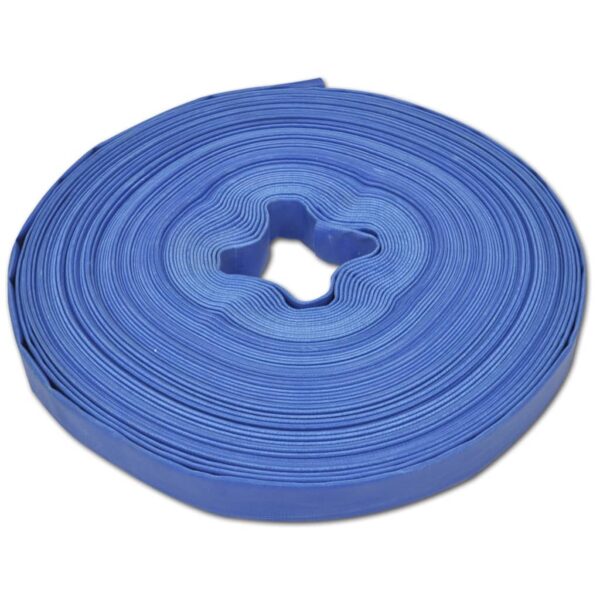 Durable PVC Water Delivery Hose Flexible Fire Resistant Blue 50m Garden Utility