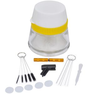 Airbrush Cleaning Kit Glass Jar Brush Set Solvent Filter Cleaner Tool Palette